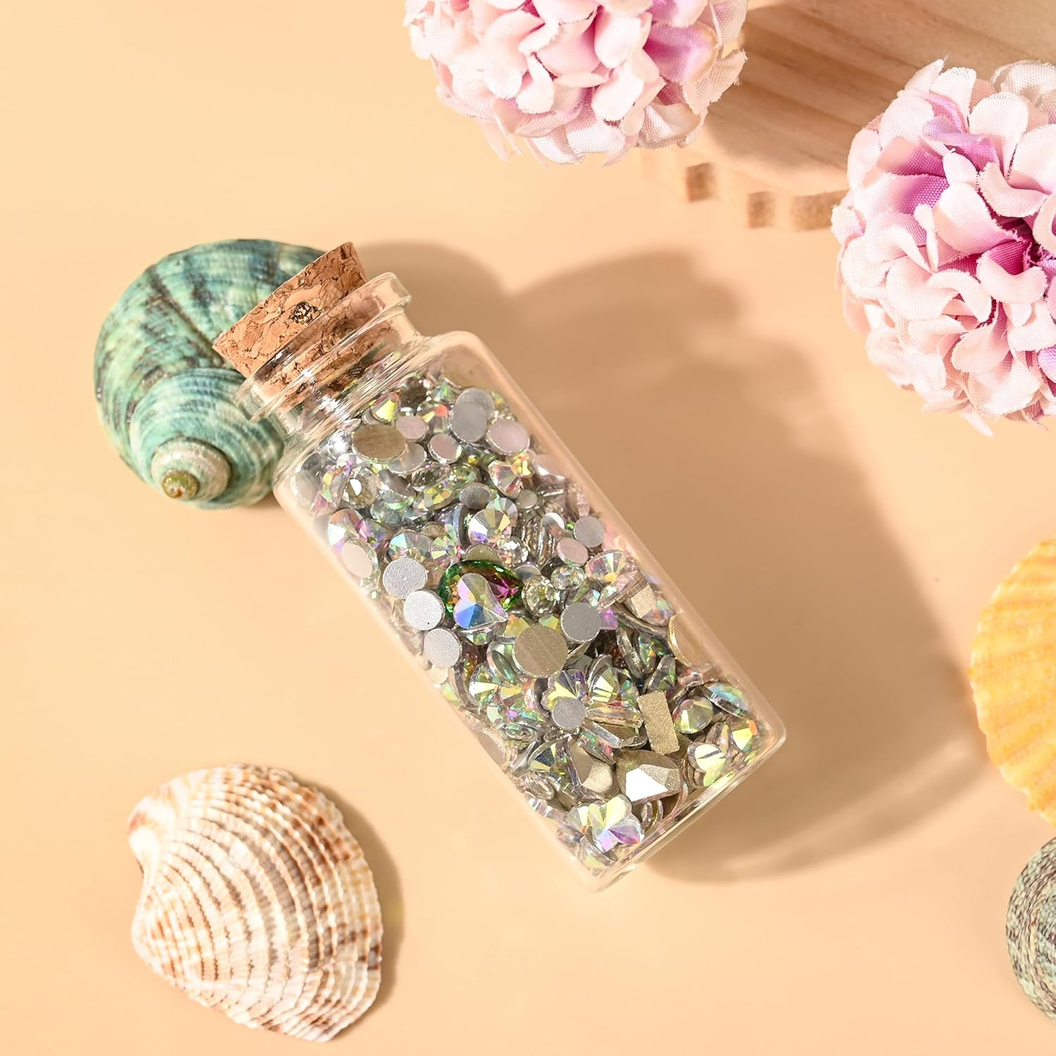 HPOPO 12PCS Mini Glass Bottle with Wood Cork Stoppers,30Ml DIY Decoration Glass Jars for Halloween Decorations,Wedding Party Favors image number 5