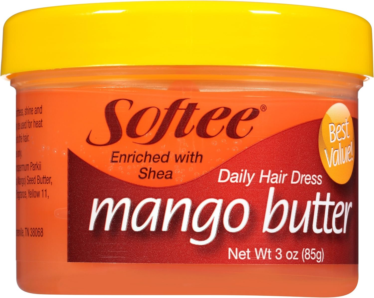 Softee Mango Shea Butter Daily Hair Dress, 3 Ounce Jar (1) image number 1