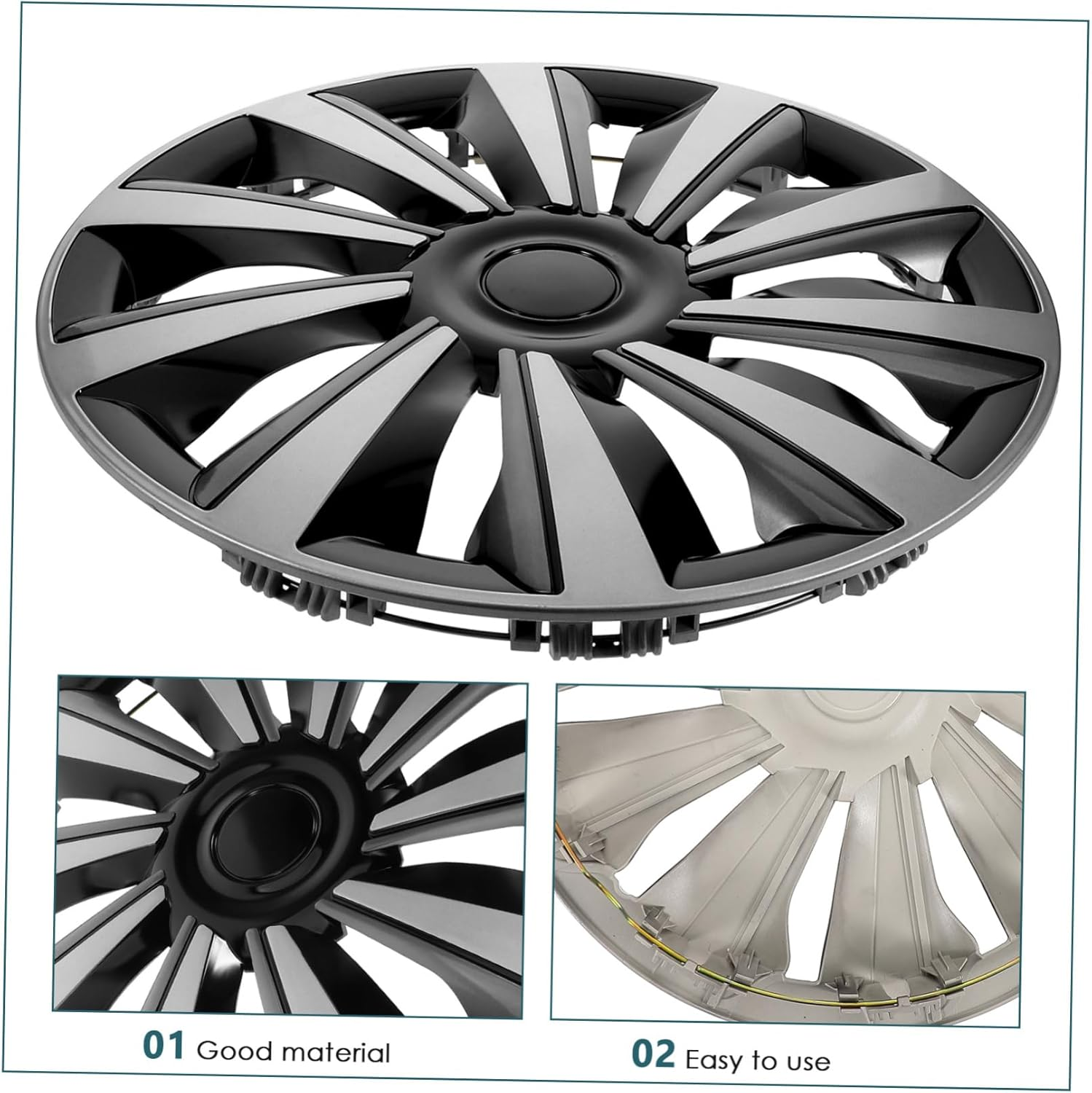 VINTORKY Car Wheel Hub Covers Rim Protector Hubcap Wheel Cover Car Rim Protection Decorations image number 4