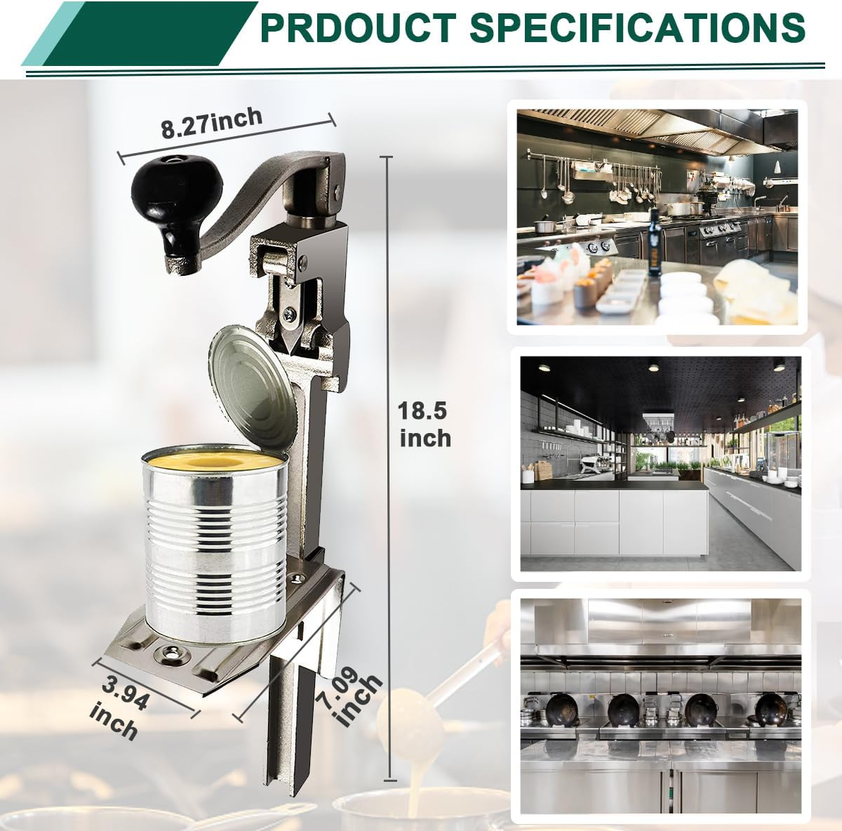 Commercial Can Opener Heavy Duty,Industrial Can Opener for Big Cans,Manual Table Can Opener Compatible with Edlund #1 image number 6