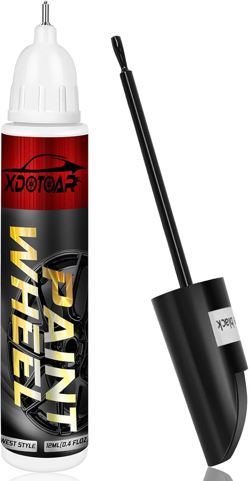 Matte Black Rim Touch up Paint, Efficient Wheel Paint Pen for Metal, Also Match Flat Black, Seamless Repair Car, Faucet and More, Color Accurate, Long Lasting Adhension, Quick Drying, Easy to Use image number 2