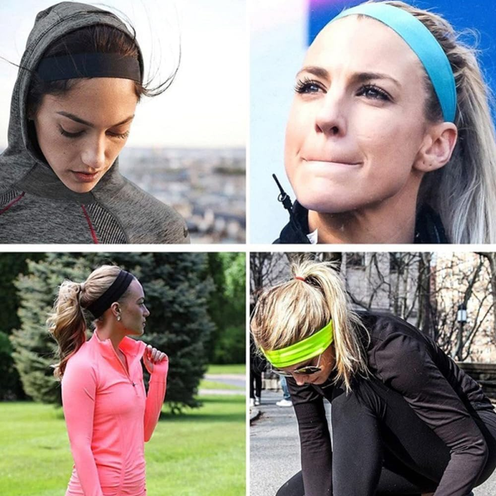 TSUOUKL Pack of 3 Women'S Cotton Headband Women'S Sports Hair Bands Elastic Headband Summer Sweat Soft Non-Slip Hairband Fashion Accessories for Cosmetics Workout Yoga Running Fitness Gym image number 6