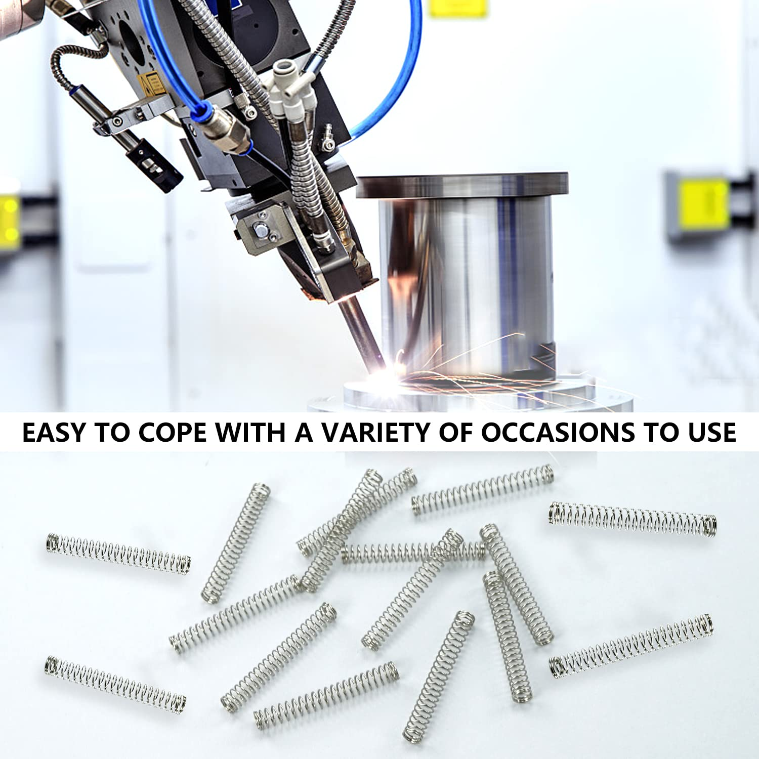 BOROLA 10PCS 25N Compression Springs, Stainless Steel Wire Dia 0.5Mm, OD 3Mm, 25Mm Free Length, 8Mm Compressed Length, Small Coil Springs for DIY Tools, Toys, Electronics, Repairs image number 1