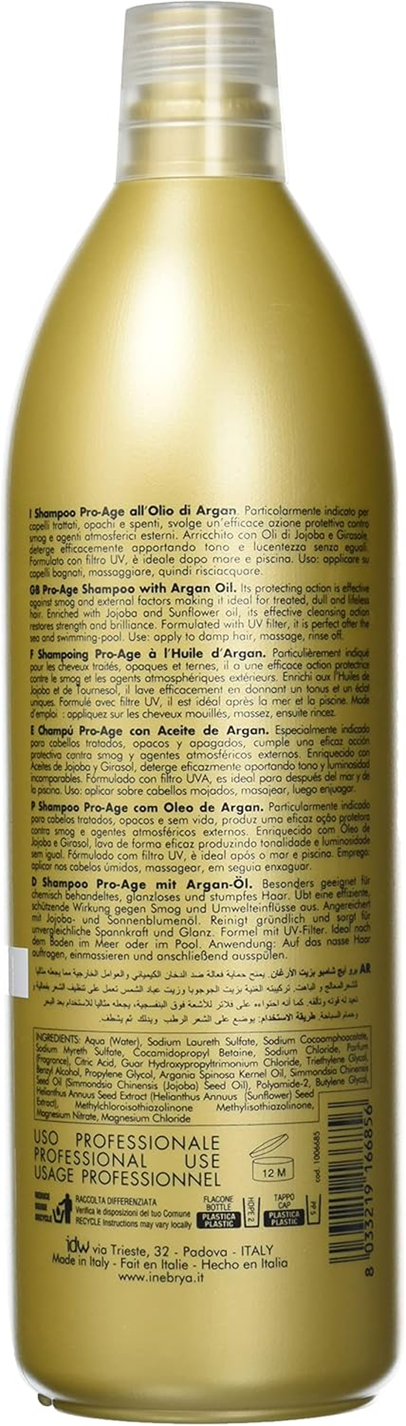 Inebrya Ice Cream Pro-Age Argan Hair Shampoo 1000 Ml image number 3