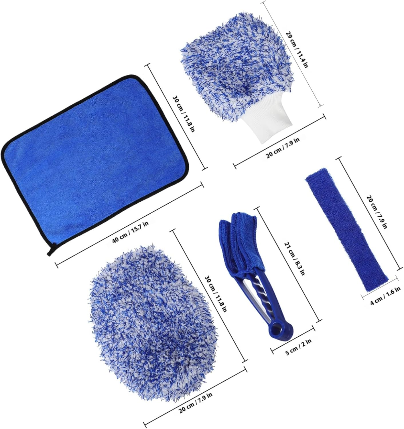 MAGICLULU Car Wash Cleaning Kit 5Pcs Set with Microfiber Mitt, Detachable Brush and Towels for Vehicle Exterior Detailing and Auto Care in Seasons image number 2