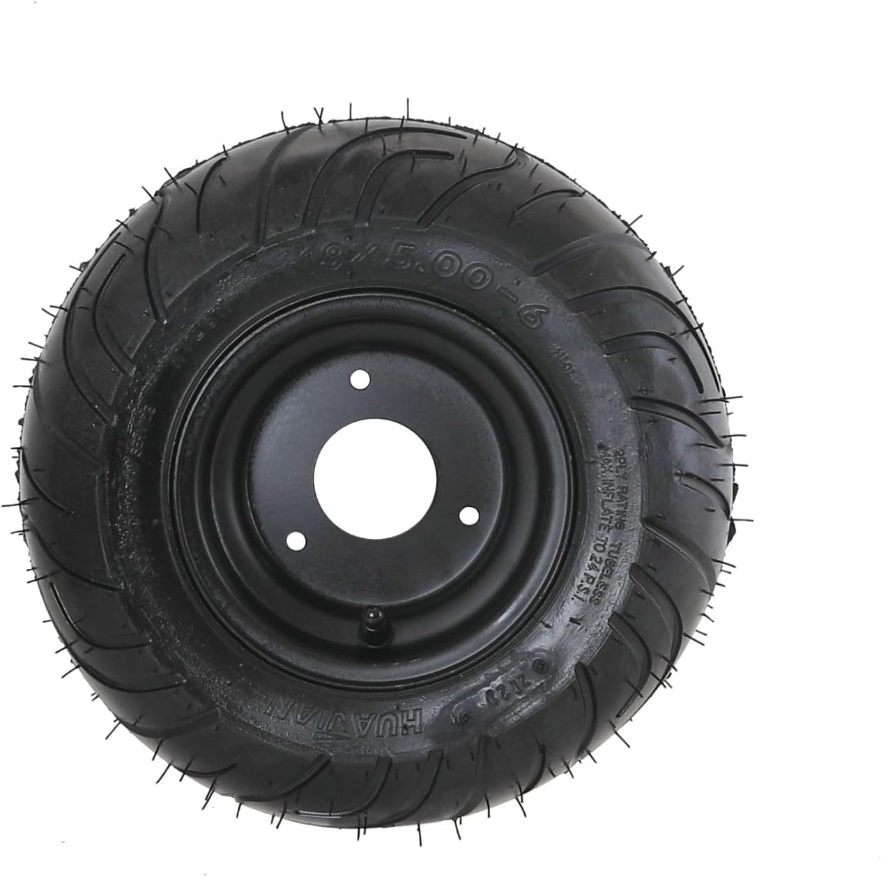 YC Yier 2Pcs 13X5.00-6 Tire and Wheel Rim Assembly 13X5-6 Lawn Mower Tire 3 Lug Rim 6" Go Kart Wheels Road Tire Tubeless for ATV Quad Buggy 4 Wheeler Scooter Mini Bike Garden Tractor Snow Blower image number 4