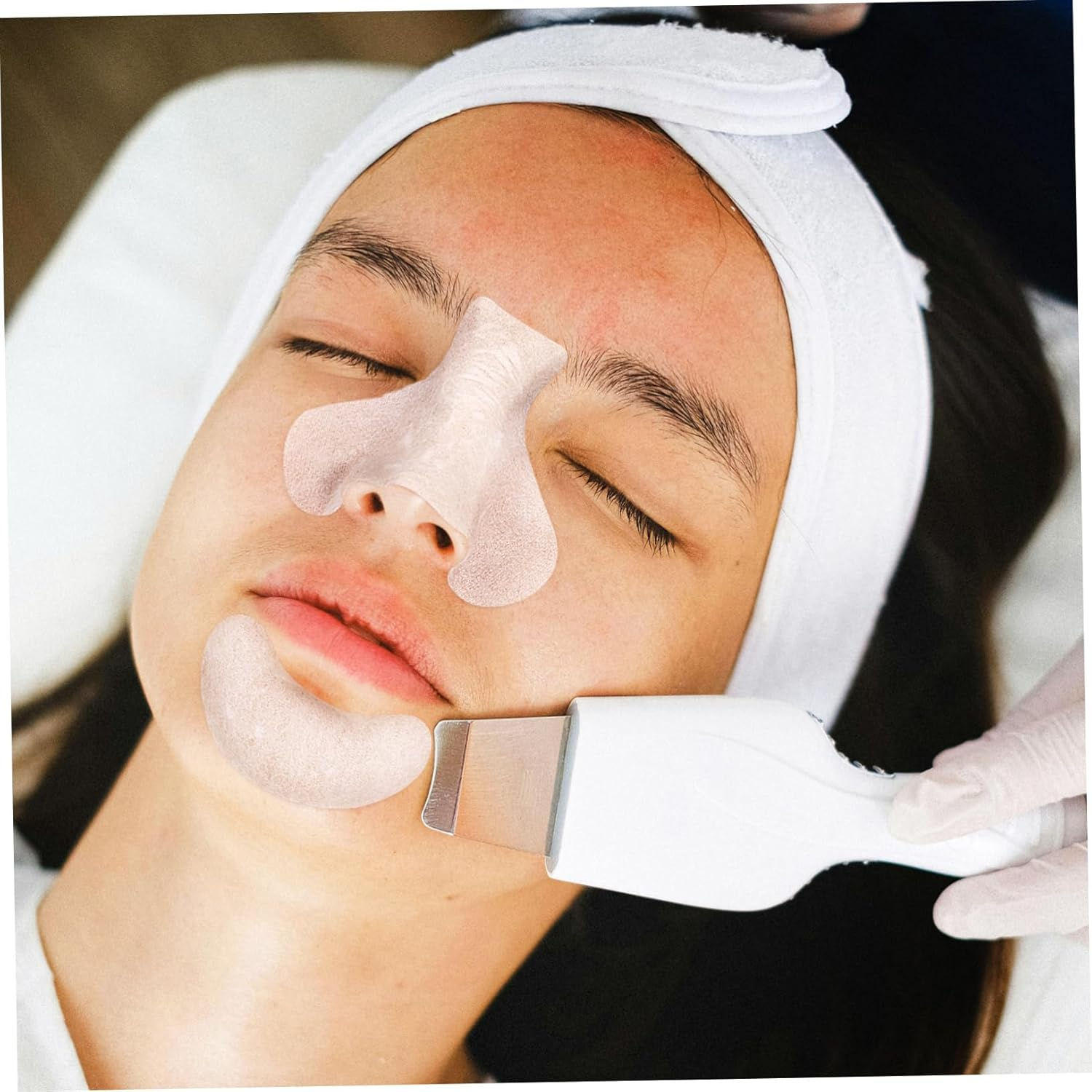 200Pcs Cotton Zone Film Nose Patches for Pores Blackhead Patches Chin Pads for Nose and Chin Cleaning Supply Pore Strips for Skin Care image number 3