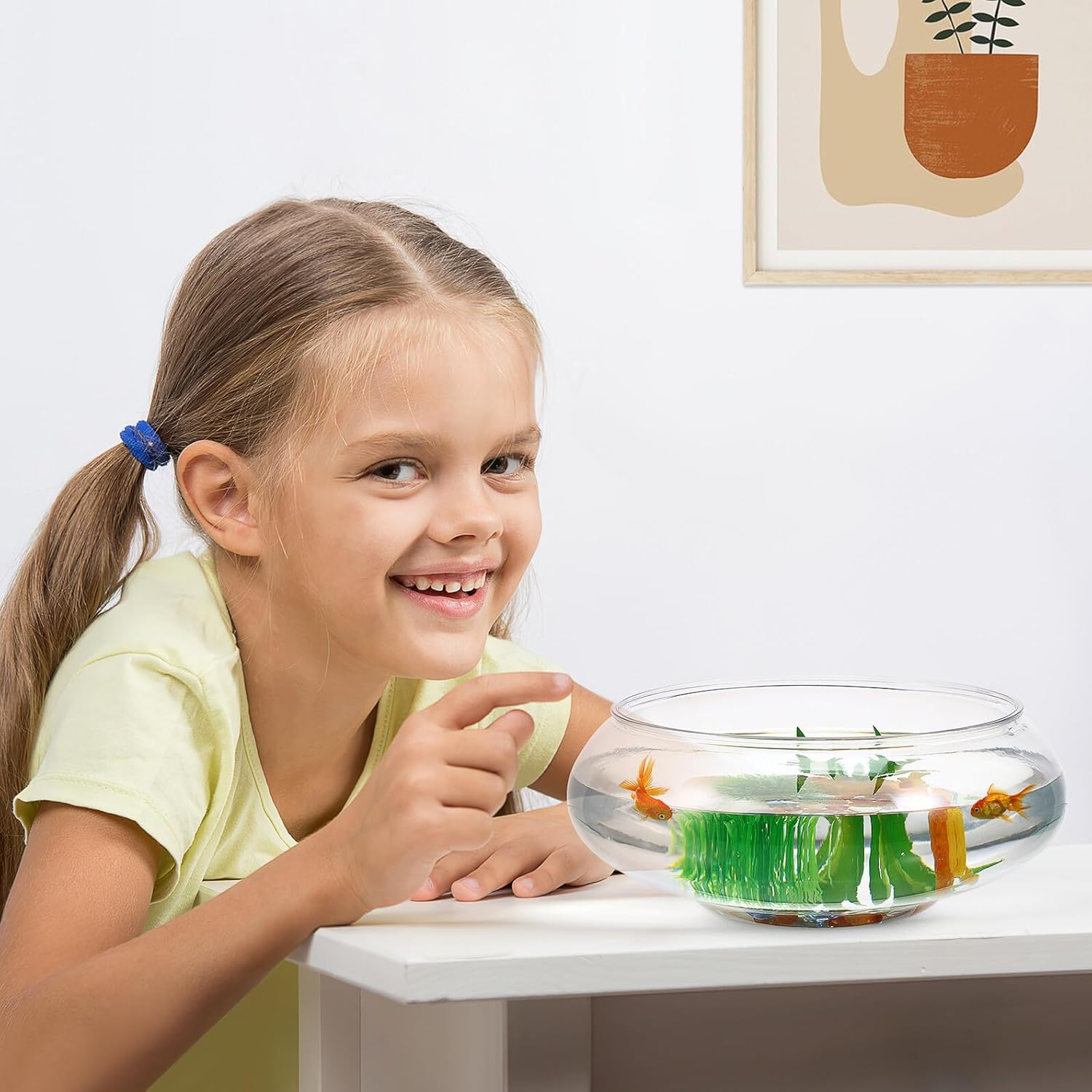 GALPADA Desktop Plastic Goldfish Tank for Home Decor Decorative Fish Bowl for Plants Aquatic Pets for Friends Family image number 3