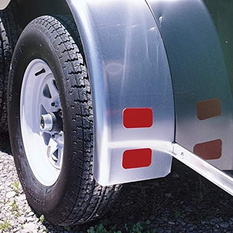 Amber/Red 2X3 Rectangle High Visibility Reflective Stick-On Prism Reflector | DOT-SAE | Strong Adhesive/Weatherproof | Trailer Camper RV Flatbed Fender Property Boat Marine (Red, Qty 4) image number 7