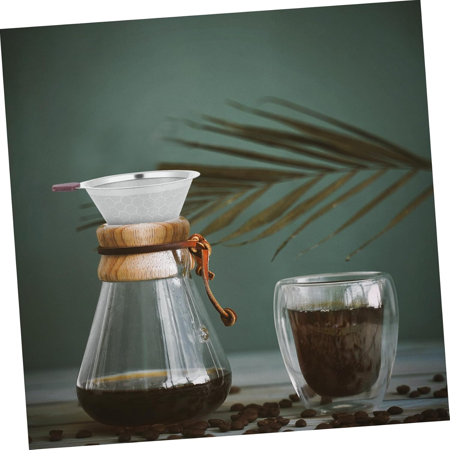 Stainless Steel Coffee Dripper Cups Reusable Tea Filter Mesh Sieve Easy to Clean for Home Office Brewing image number 2