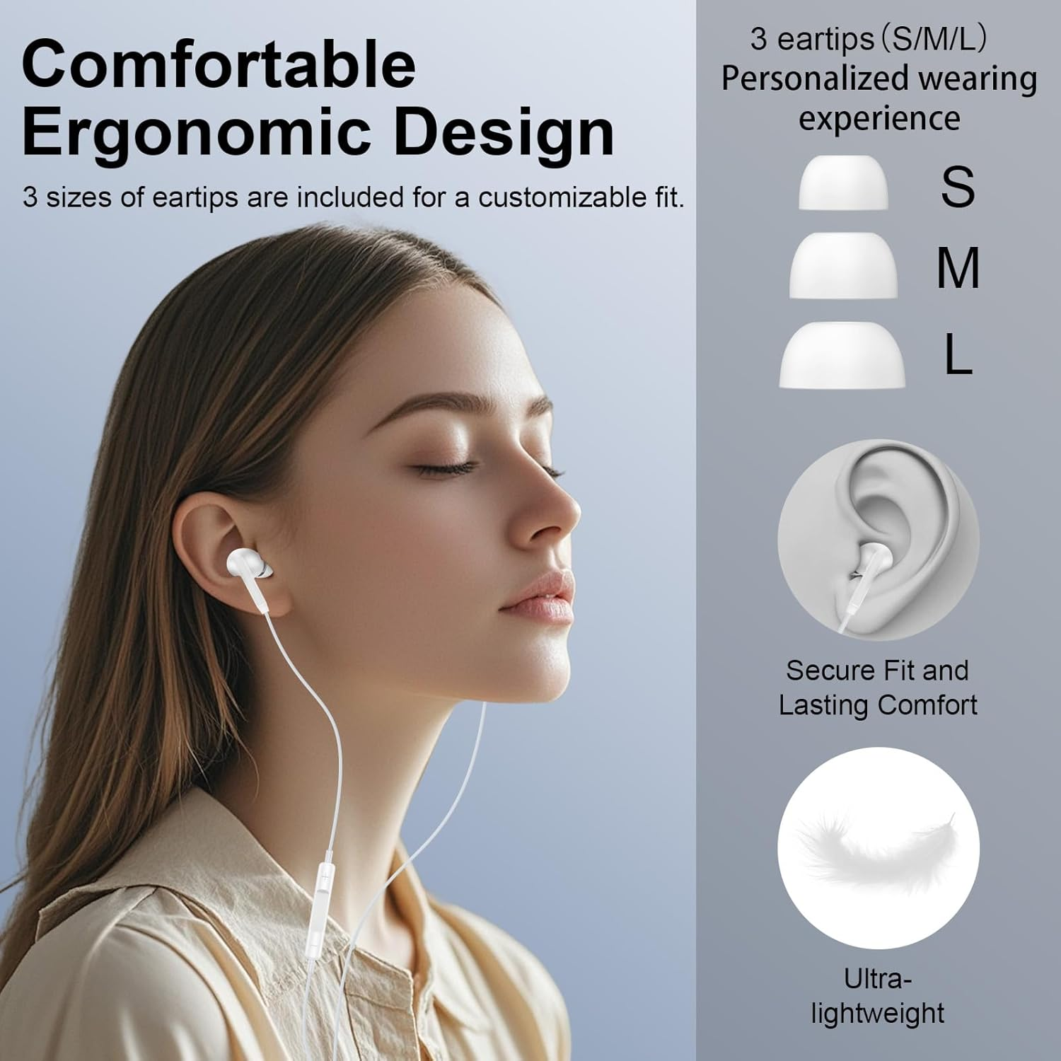 USB C Headphones with Cable for Samsung Galaxy S25 Ultra S24 S23 FE S22 S21 A15 A16 A26 A35 A36 A54 A55 A56 5G, In-Ear Headset Headphones with Microphone Earphones USB Type C for Iphone 16 15 Pro Max image number 1