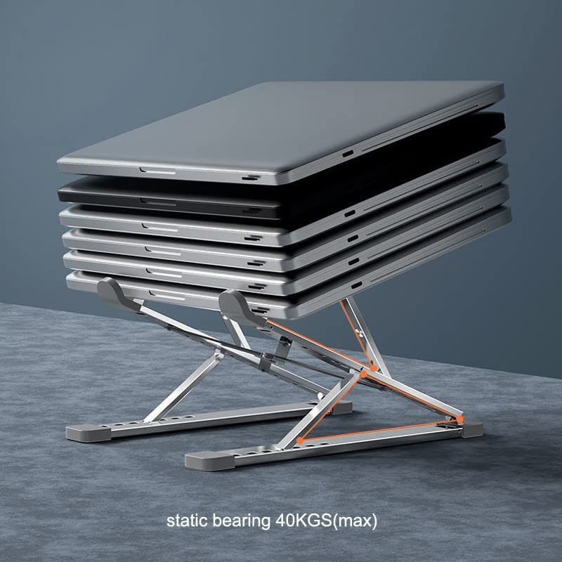 Dogfish Laptop Stand, Ergonomic Aluminum Laptop Riser for Desk, Computer Stand 7+9-Step Height Adjustable, Foldable Notebook Stand Compatible with All 10-17" Laptops image number 5