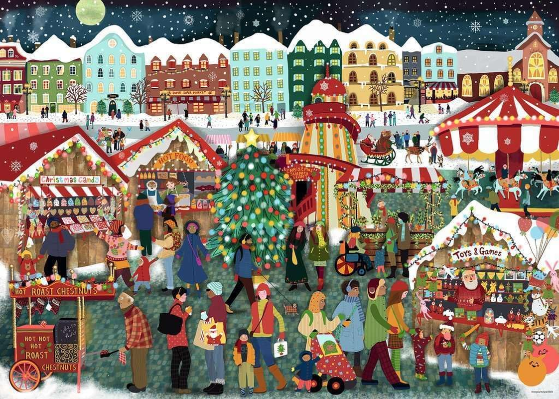 Rburg - Christmas Market Puzzle 1000P image number 4