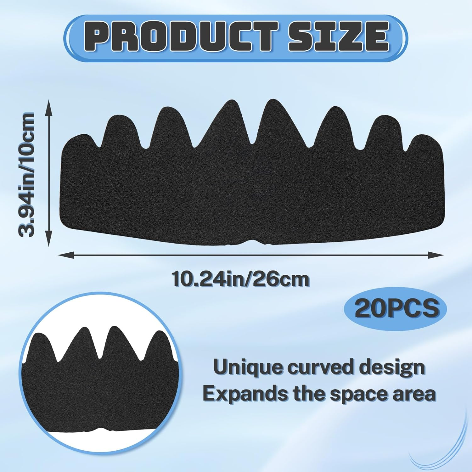 20 Pcs Baseball Cap Inserts, Washable Resuable Felt Hat Sweat Liner, Flexible Soft Hat Shaper Insert Cap Fitter Inserts image number 5