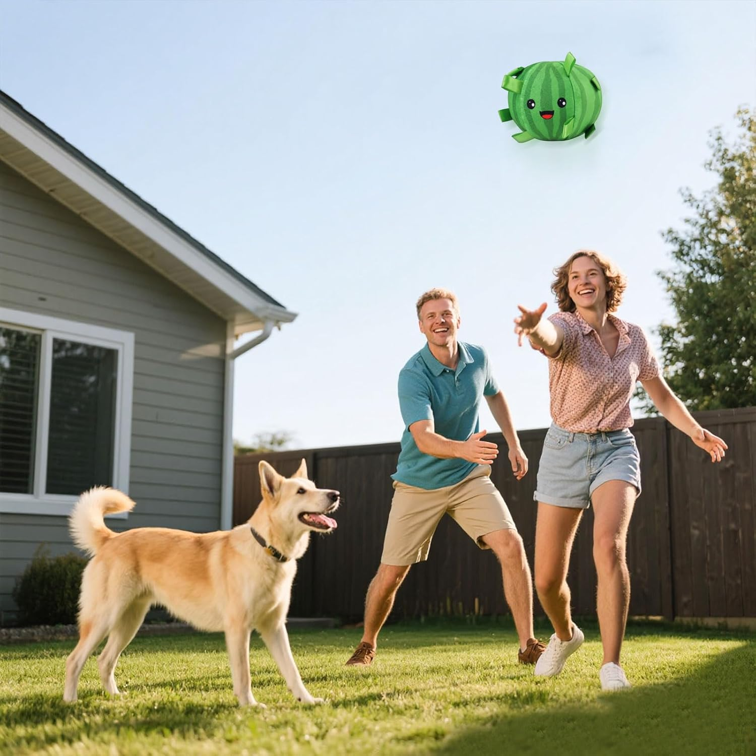 15 Cm Dog Ball Toy, Plush Interactive Dog Ball with Hanging Sign and Bells, Dog Toy Ball for Indoor Outdoor Entertainment (Blue Football) image number 4