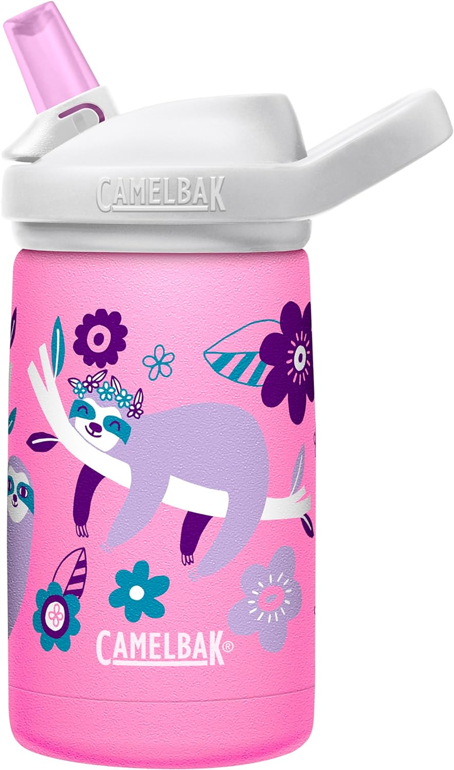 Camelbak Eddy+ Kid'S Vacuum Insulated Stainless Steel Water Bottle, 350 Ml Capacity, Flowerchild Sloth image number 1