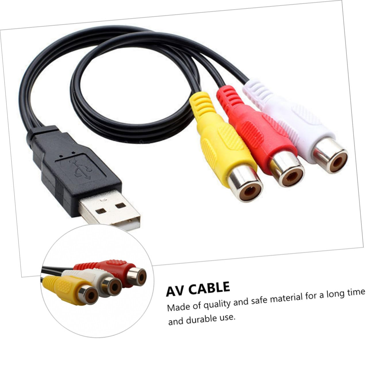 OHPHCALL USB to Audio Cable Copper Connector Set-Top Box Accessory for Home Theater Tv Av Adapter Cord image number 6