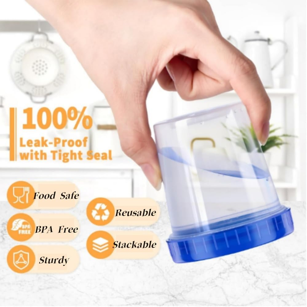 10 Pack Small Containers with Lids, Leakproof Condiment Containers with Screw Lids, Reusable Stackable Pvc Dip Sauce image number 2