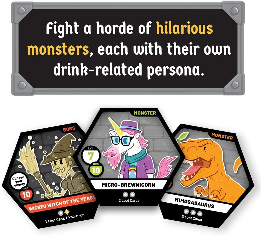 HEROES of BARCADIA Board Game: a Dungeon Exploration Drinking Games | NEW 1St EDITION! | the First Ever Liquid Life Battle Damage System Board Games for Adults | Dnd Gameplay with Dnd Dice and Drinks! image number 4