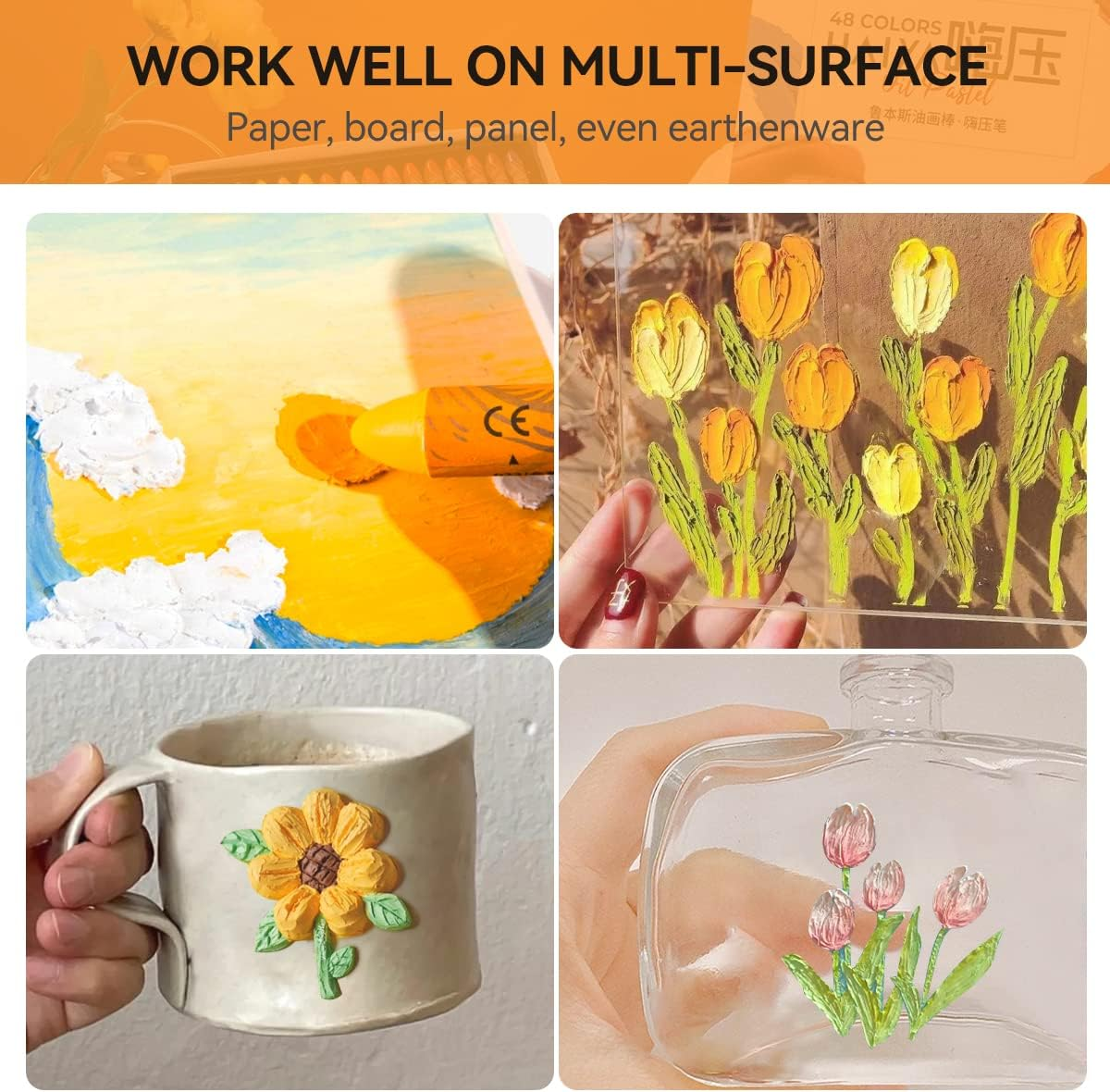 Paul Rubens Oil Pastels Set, 48 Colors Artist Soft Oil Pastels Vibrant & Creamy, Pastels Art Supplies for Artists, Beginners, Students, Kids Art Painting Drawing (LQCA23010036) image number 1