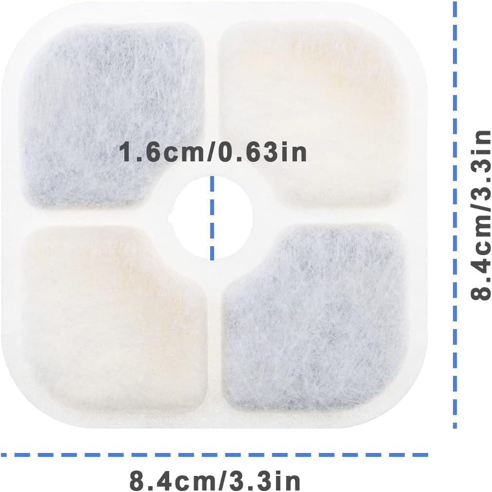 12PCS Pet Fountain Filters Compatible with Catit PIXI 43717 Cat Water Fountain Cat Water Dispenser Filters Pet Fountain Accessories 8.4X8.4Cm image number 2