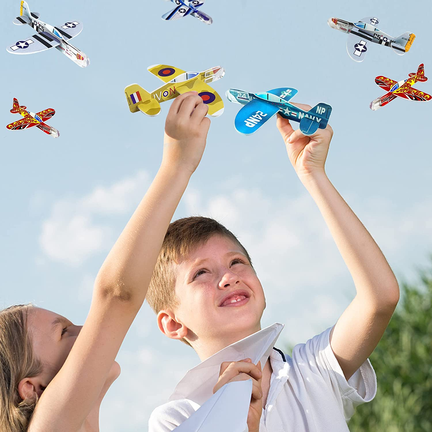 XIPEGPA 60 PCS Glider Planes Bulk Foam Airplane Gliders Toy for Kids Paper Airplane Toys Set for Birthday Party Favor Goodie Bag Stuffers Classroom Prizes Boys and Girls