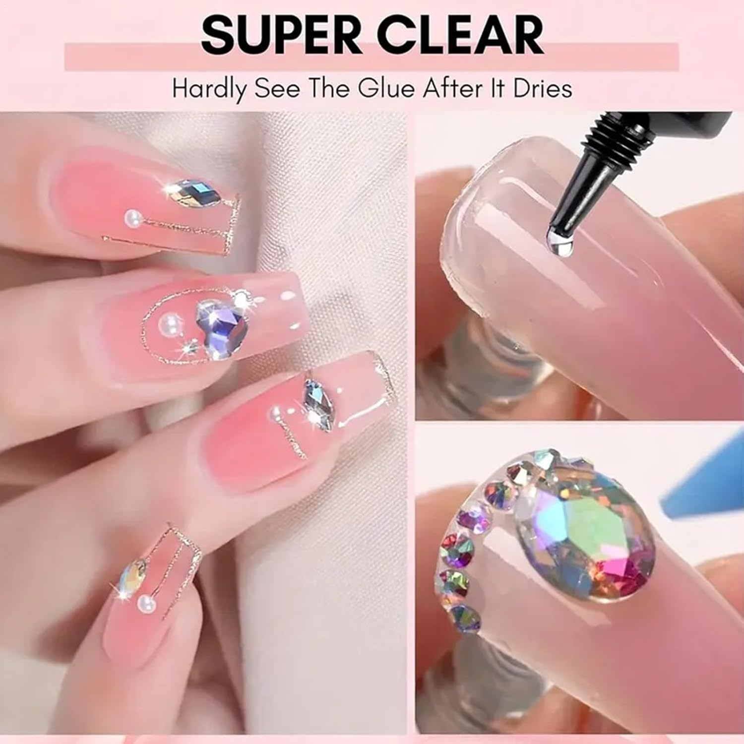 3D Nail Gel, 15Ml Super Strong Gel Nail Glue for Decorations, Beauty Care Products for Rhinestone Gems Decals Decoration Sculpture Home Party Charm Salon Daily Holiday image number 2