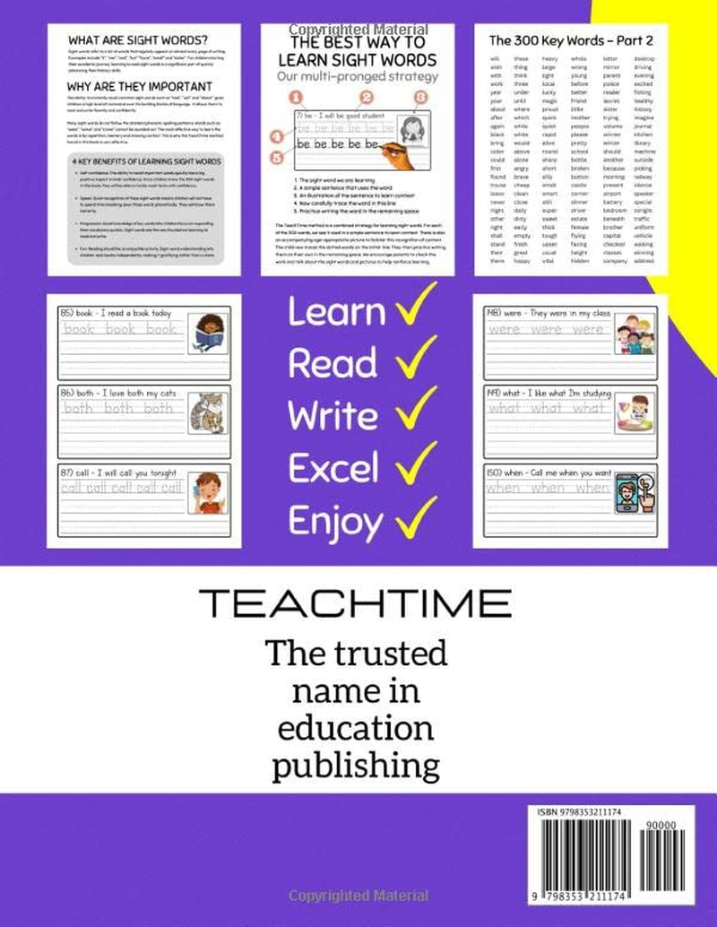 300 Must Know Sight Words Activity Workbook: Learn, Trace & Practice the 300 Most Common High Frequency Words for Kids Learning to Read and Write (Dolch Sight Words & Fry Sight Words)