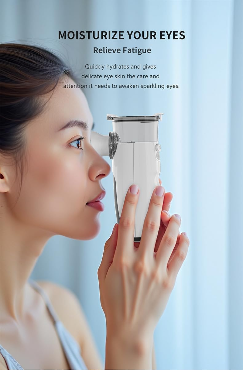 Rechargeable Portable Nebulizer & Eye Steamer for Adults and Kids with Interchangeable Nozzles, LED Display & Timing Function, Eye Mist Steamer for Moisturizing & Cleaning, Versatile Nebulizer for Travel Home Use image number 1