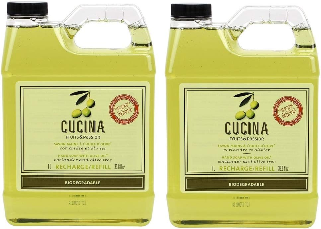 Cucina Purifying Hand Wash Refill, 33.8 Oz Plastic Jug (2, Coriander and Olive Tree) image number 6