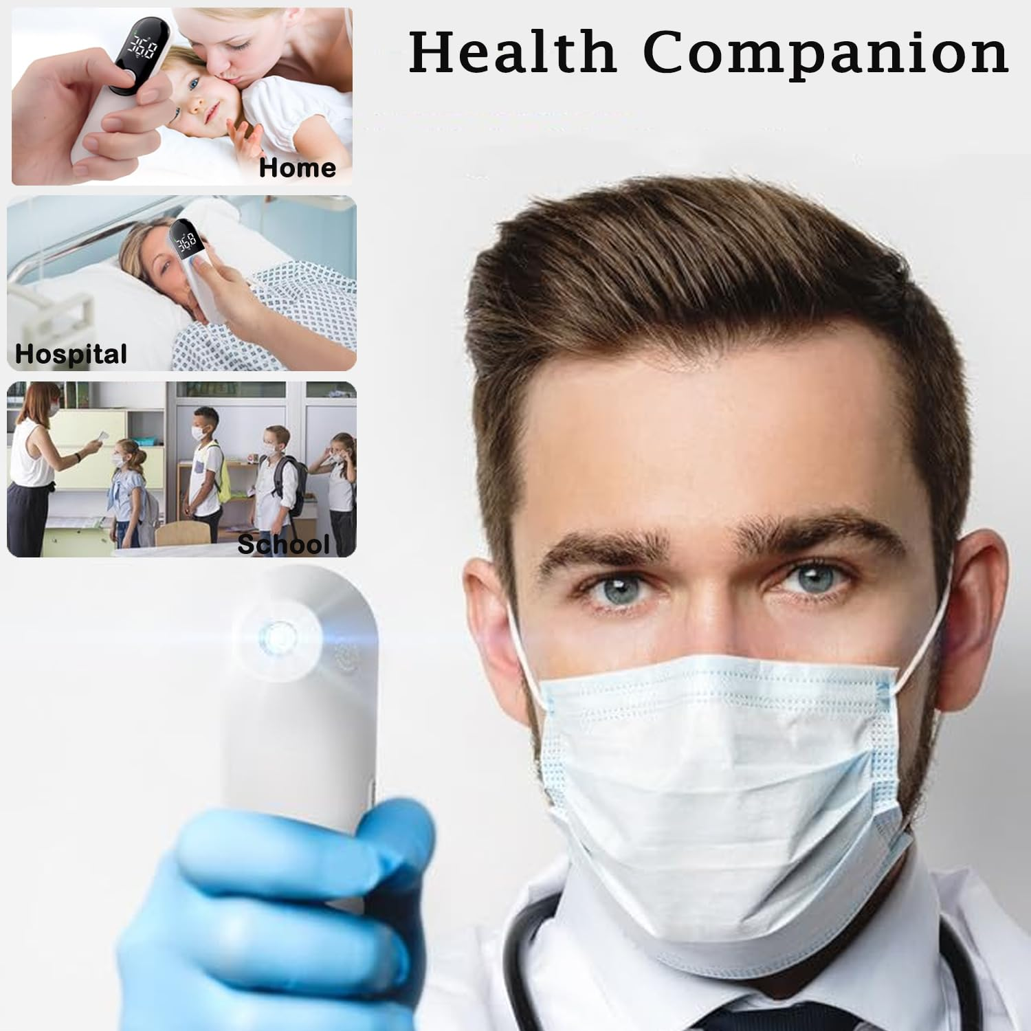 Touchless Baby Thermometer, Infrared Forehead and Ear Digital Thermometer, Medical Temporal Thermometers for Adults, Kids, Baby, Portable, with LCD Screen, Fever Alarm & Silent Mode image number 4