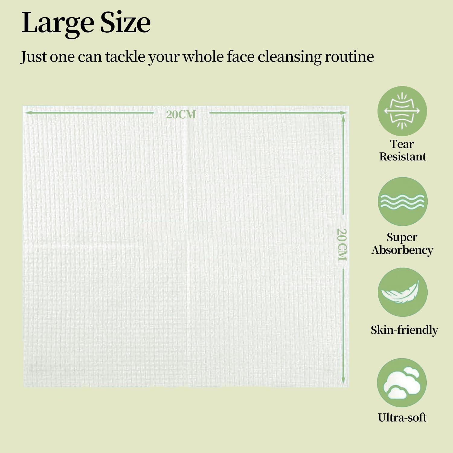 VLIEOVHN Disposable Face Towels 3 Pack 240 Counts,Premium Cotton Facial Tissue,Clean Skin Towel,Ultra Thick & Soft, Dual-Sided Textured & Smooth Facial Towel, Makeup Removal, Baby Wipes, Dry & Wet Clean image number 4