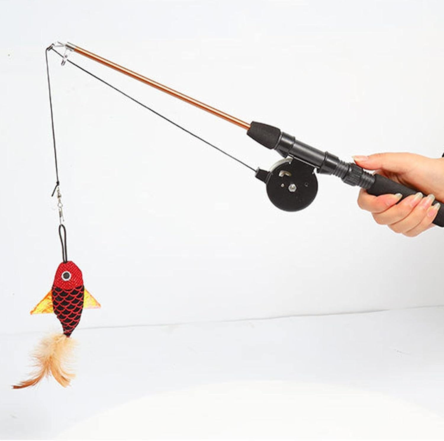 Cat Teaser Toy - Retractable Wand Cat Toy with Adjustment Reel,Funny Cat Teaser Stick Toy, Cat Toys Kitten Toys for Kitten Cat Having Fun Exercise Playing Xiaoguozi image number 5