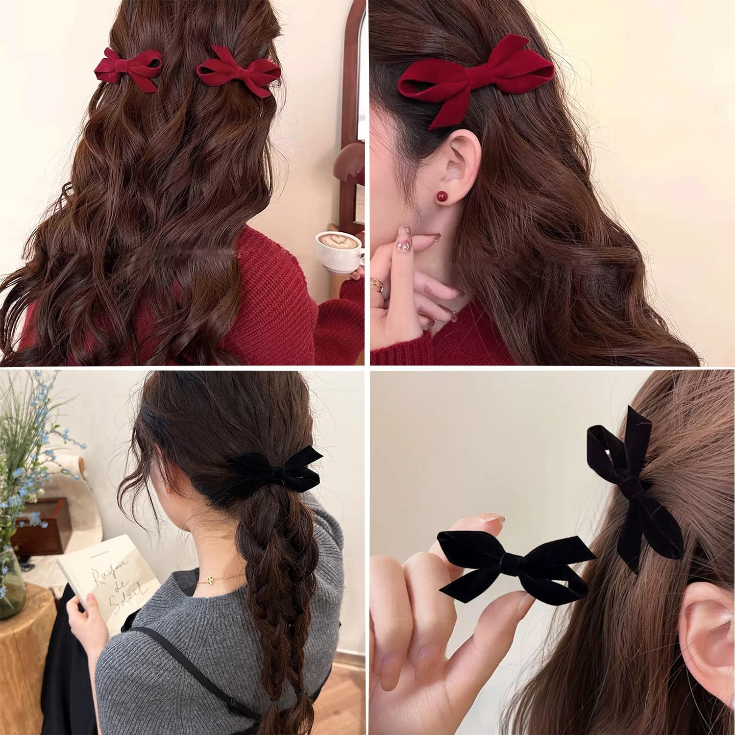 Pack of 2 Bugstadbands, 2 X Hair Pins, Multi-Purpose Headbands, Simple and Fashionable Hair Accessories for Women, Comfortable and Elee Headwear. image number 5