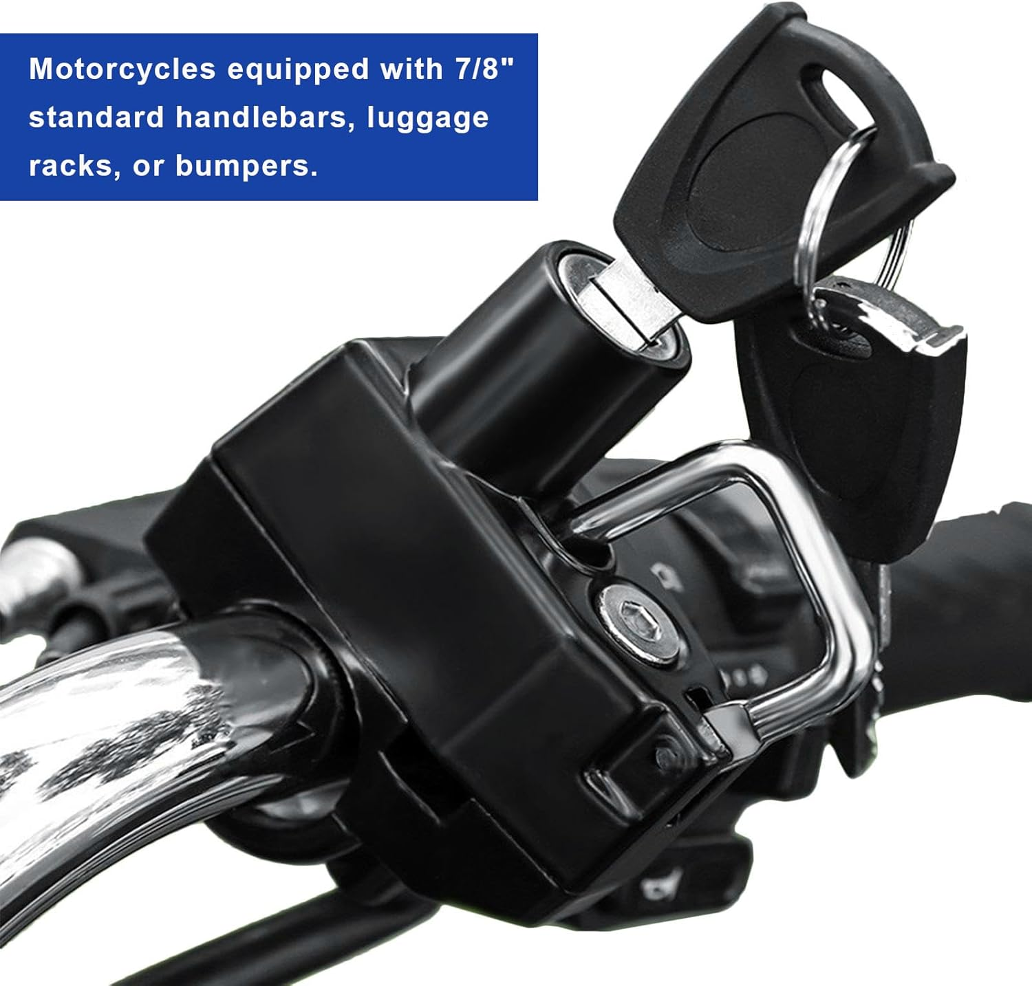 Motorcycle Helmet Lock, Aluminum Alloy anti Theft Helmet Security Locks, Universal Tamper-Proof Helmet Locks for Motorbike Scooter Bike, Motorcycle Accessories (1PCS) - Helmet Lock+Cable image number 6