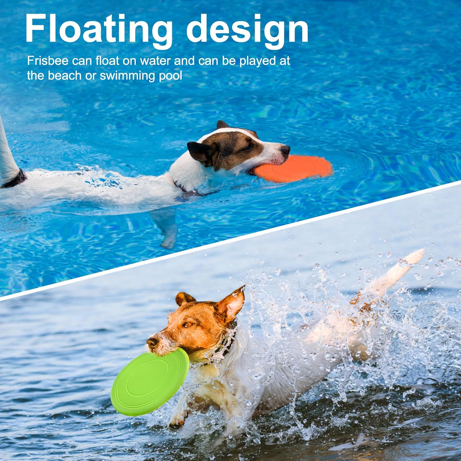 Pack of 7 Dog Frisbees, 17.5 Cm Training Discs Dog, Dog Toy Frisbee Made of Natural Rubber, 7 Colours Water Frisbee, Versatile Soft Frisbee for Dog Training, Throwing, Catching and Playing image number 1