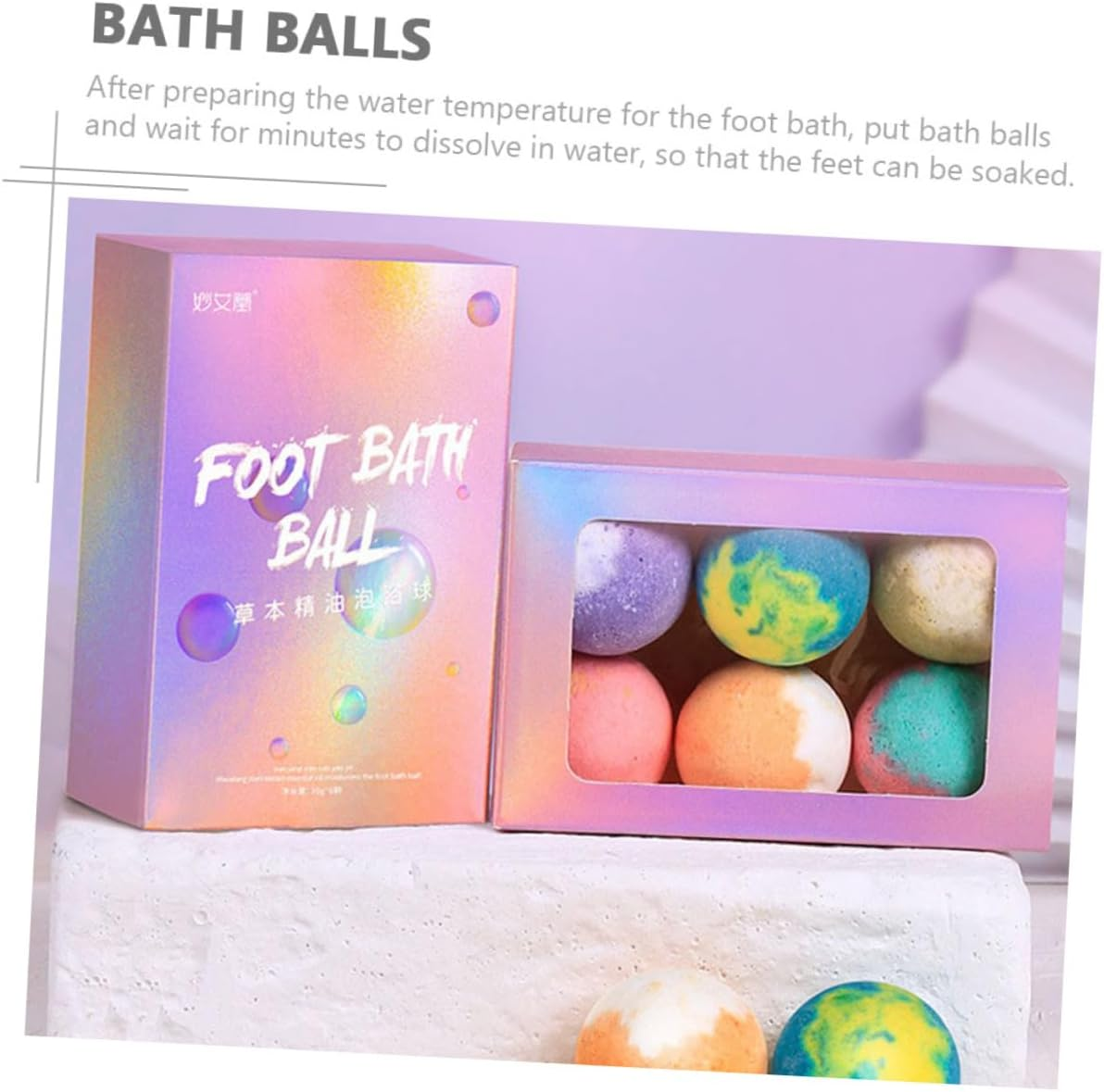 SOESFOUFU Foot Bath Essential Oil Balls 6 Pack Quick Acting Soothe Tired Feet Promote Circulation For image number 4