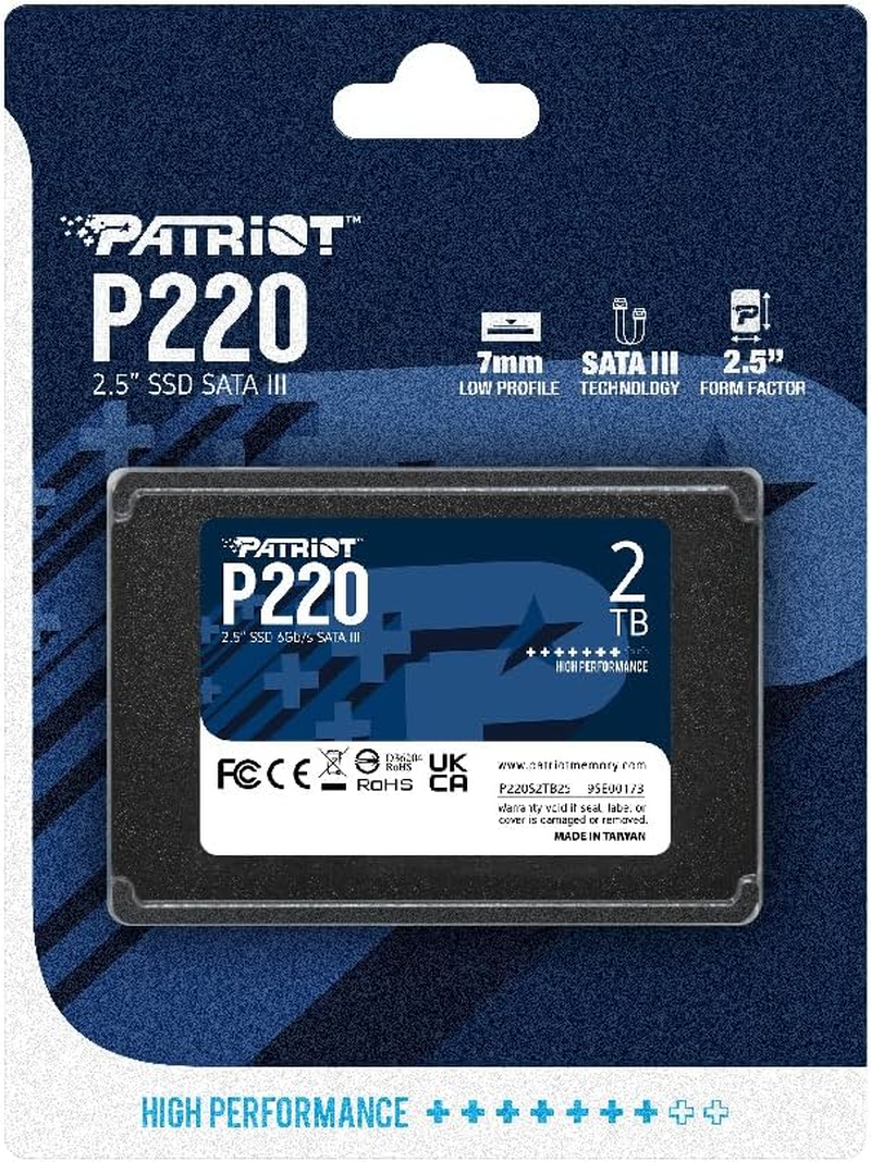 Patriot P220 2TB Internal SSD - SATA 3 2.5" - Solid State Drive - P220S2TB25