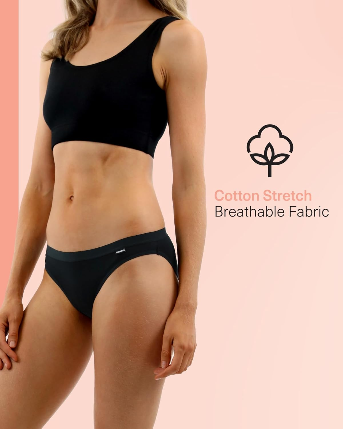 UNDERWORKS Womens 5 Pack Cotton/Elastane Full Briefs Womens Underwear, Cotton Stretch Fabric, Breathable, Comfortable for Everyday Wear, Value Pack, Underwear Women image number 2