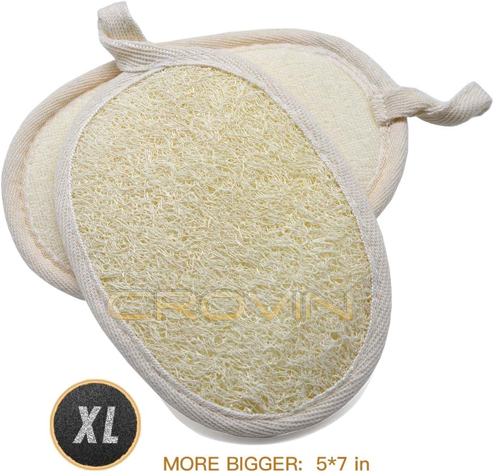 CROVIN Bigger 5X7 Natural Loofah Sponge for Exfoliating and Invigorate Your Dead Skin - Eco Friendly and Biodegradable All-Natural Loufa - Deeply Clean Your Body Pack of 4 image number 5