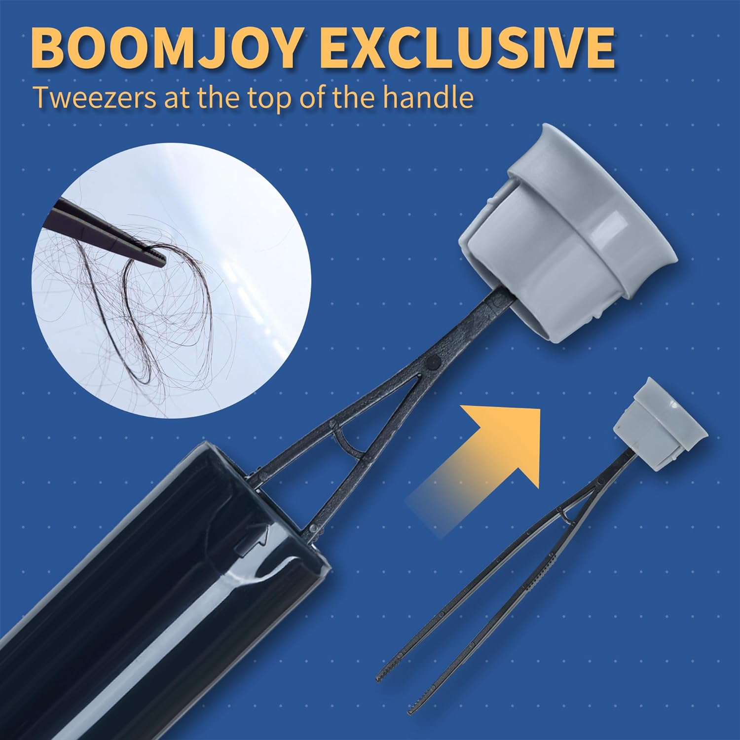 BOOMJOY Toilet Brush with Holder 2 Packs - Silicone Toilet Bowl Brush, Tweezers for Bathroom, Black image number 3