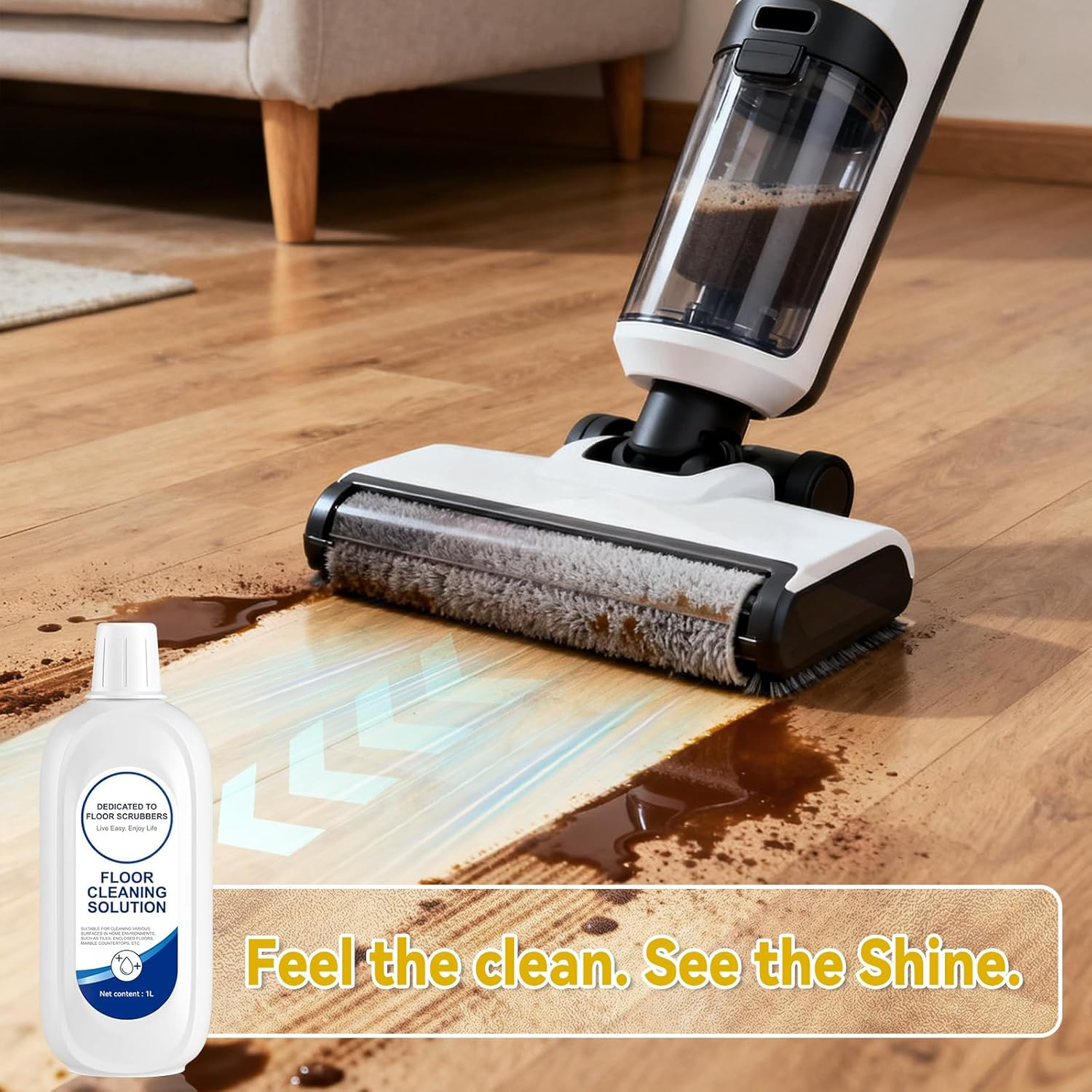 1Packs Floor Cleaner Solution Compatible with Tineco Cleaning Solution Refill Natural Scented, Deep Clean Streaks & Residue Free for All Robotic Vacuum Mop Cleaner Solution for Hardwood Multi Surface image number 4