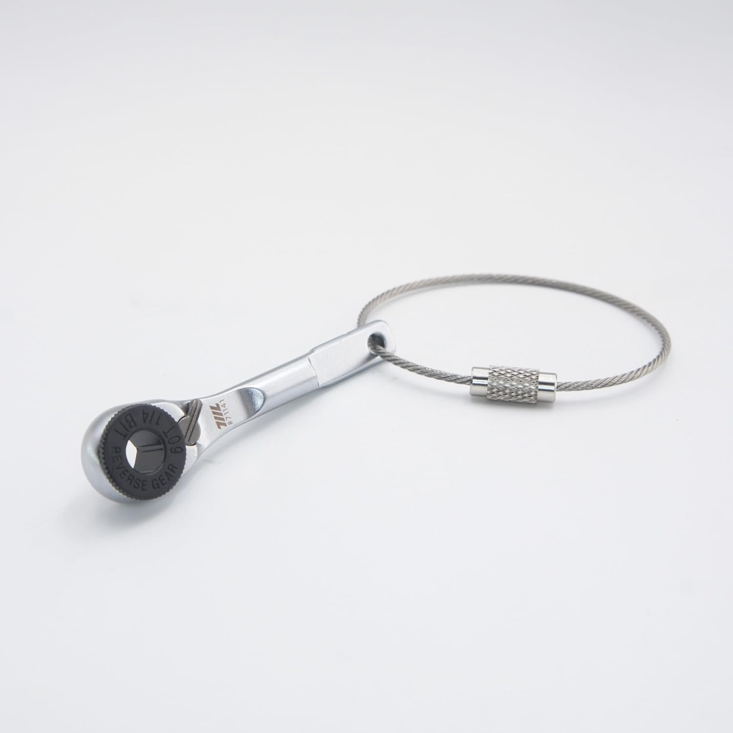 711L Flat End EDC Ratchet Wrench - Screwdriver Accessory Compatible with Multitools' Flat Bit Adapters (With Key Ring Hole) image number 2