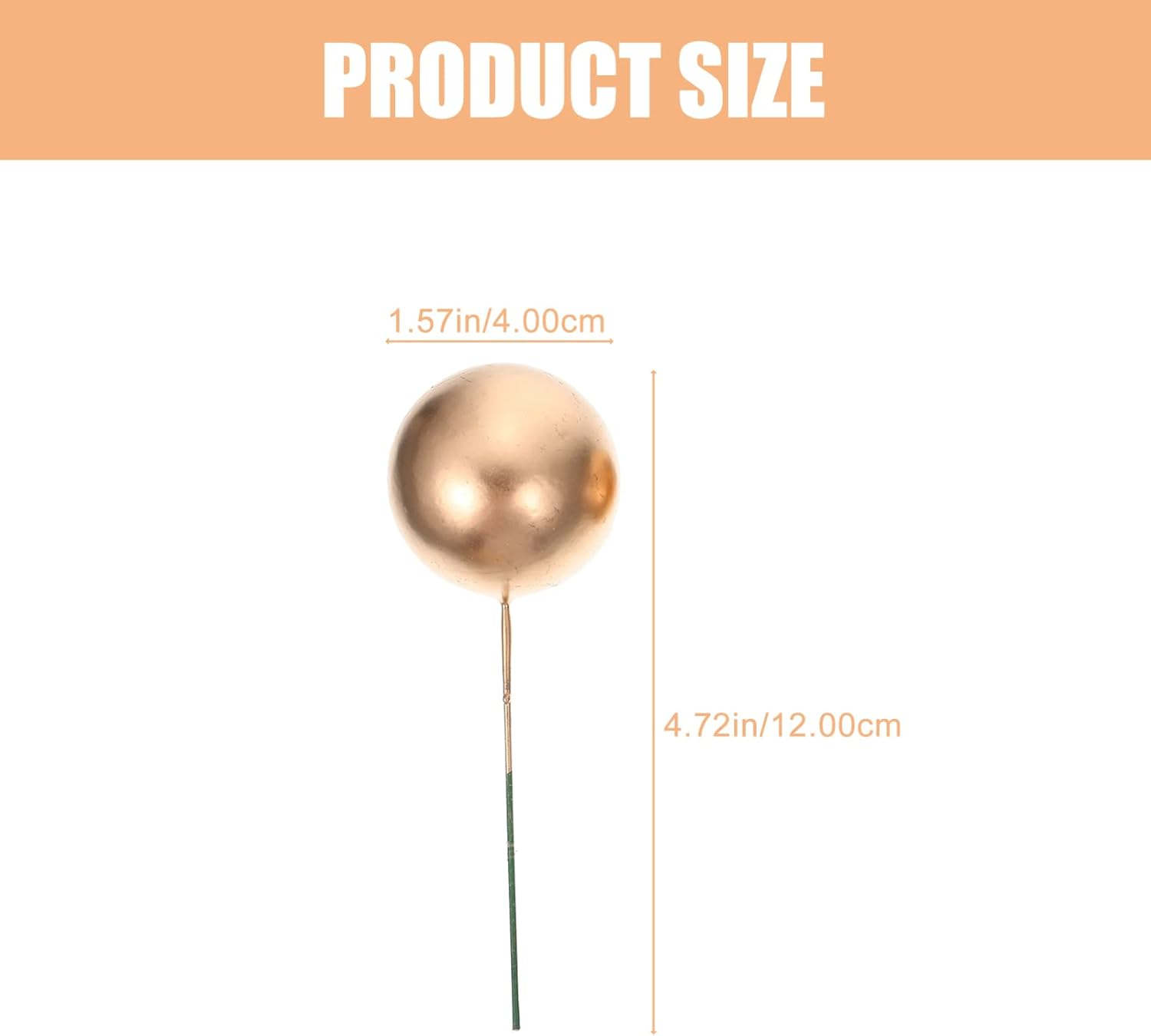 Alipis 12Pcs Creative round Ball Cake Toppers Simple Unique Ball Shaped Cupcake Ornament Baking Gold Decor Cake Picks Decoration for Baking Cup Occasions image number 3