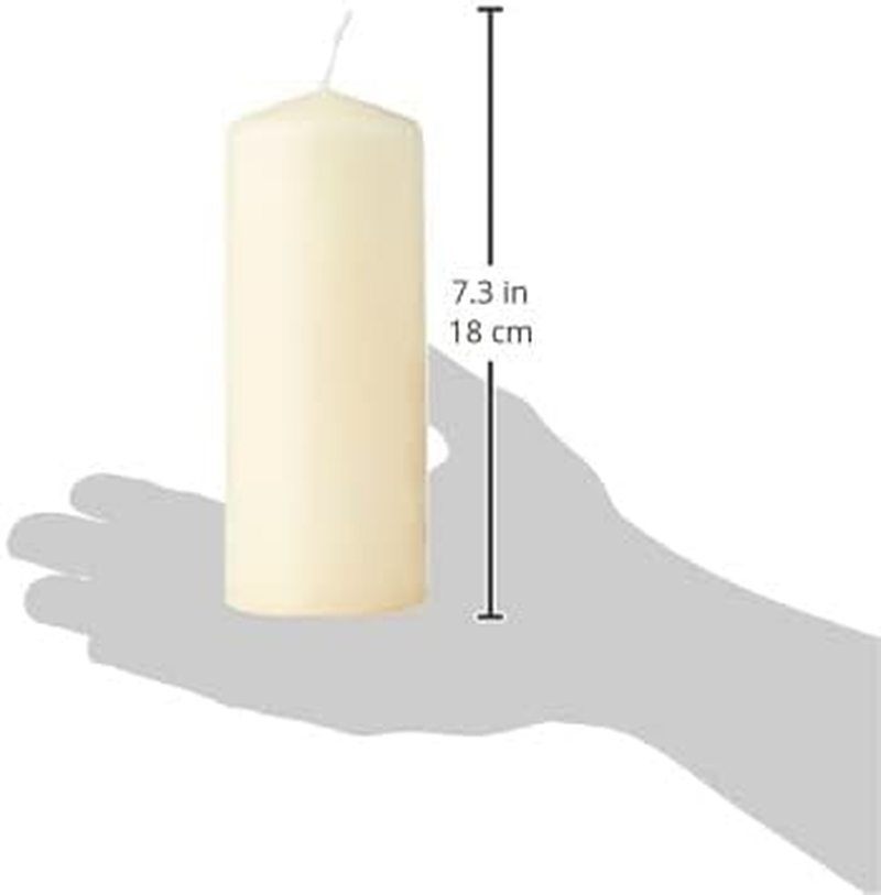 Spaas Tray of 9 Unscented Pillar Candles 60/150 Mm, &plusmn; 45 Hours, Ivory