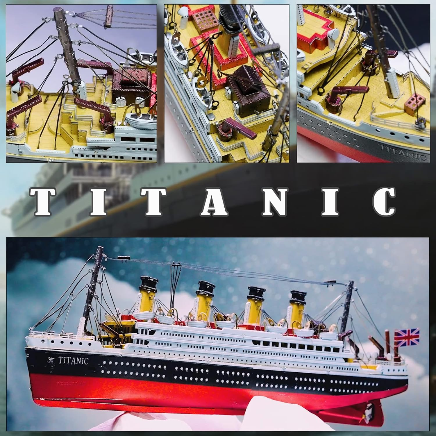 Piececool 3D Puzzles for Adults - Titanic Metal Ship Model Building Kits, Difficult Watercraft Cruise DIY Arts and Crafts Birthday Christams Gifts for Men Women Couples Desk Decor image number 4