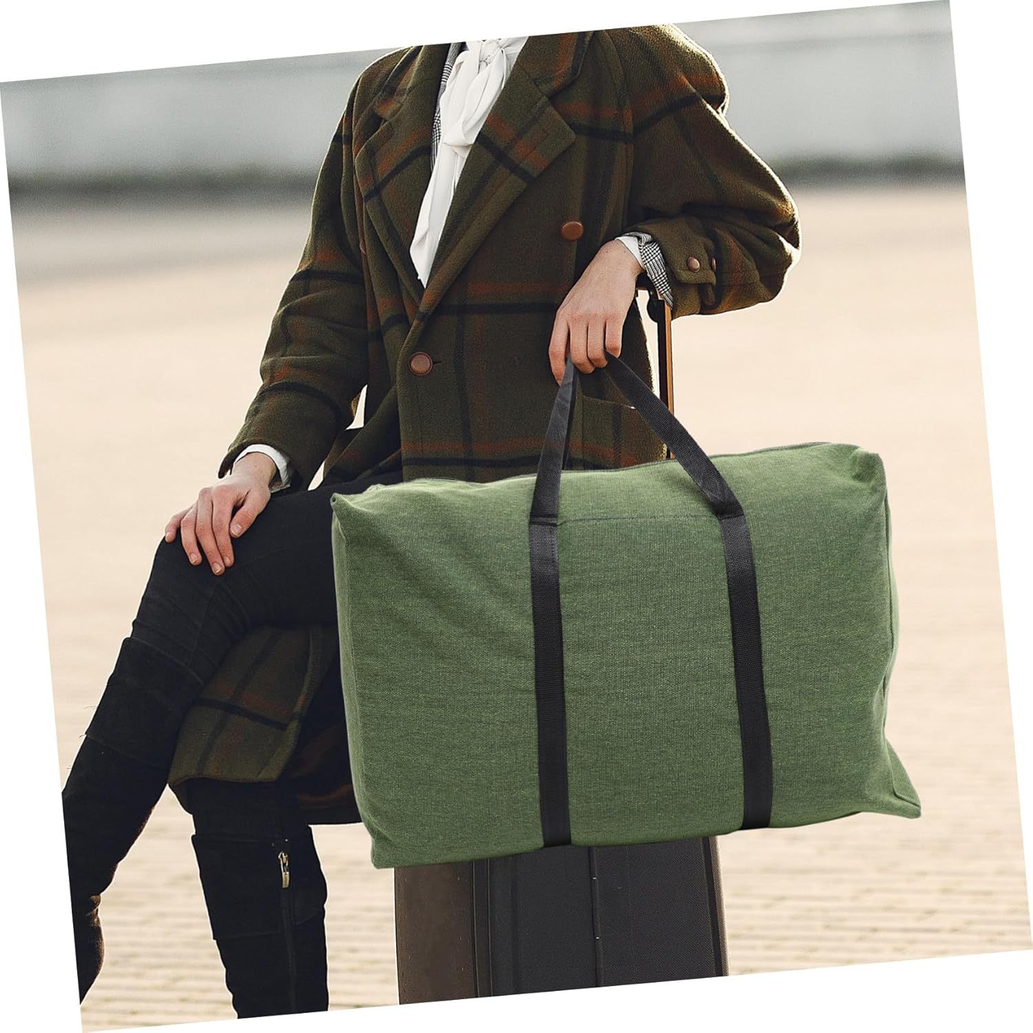 NAMOARLY Gym Sports School Travel Moving Bag Large Duffle Luggage Canvas Storage Bag image number 6