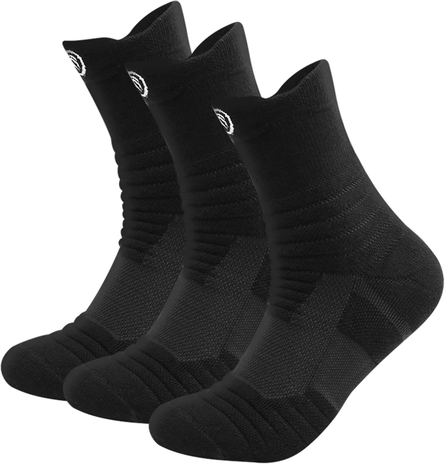 3 Pairs Compression Socks for Men Women, Breathable Thickened Socks anti Blister Sports Socks Comfortable Soccer Socks Cushioned Socks for Football Basketball Hiking Running image number 4