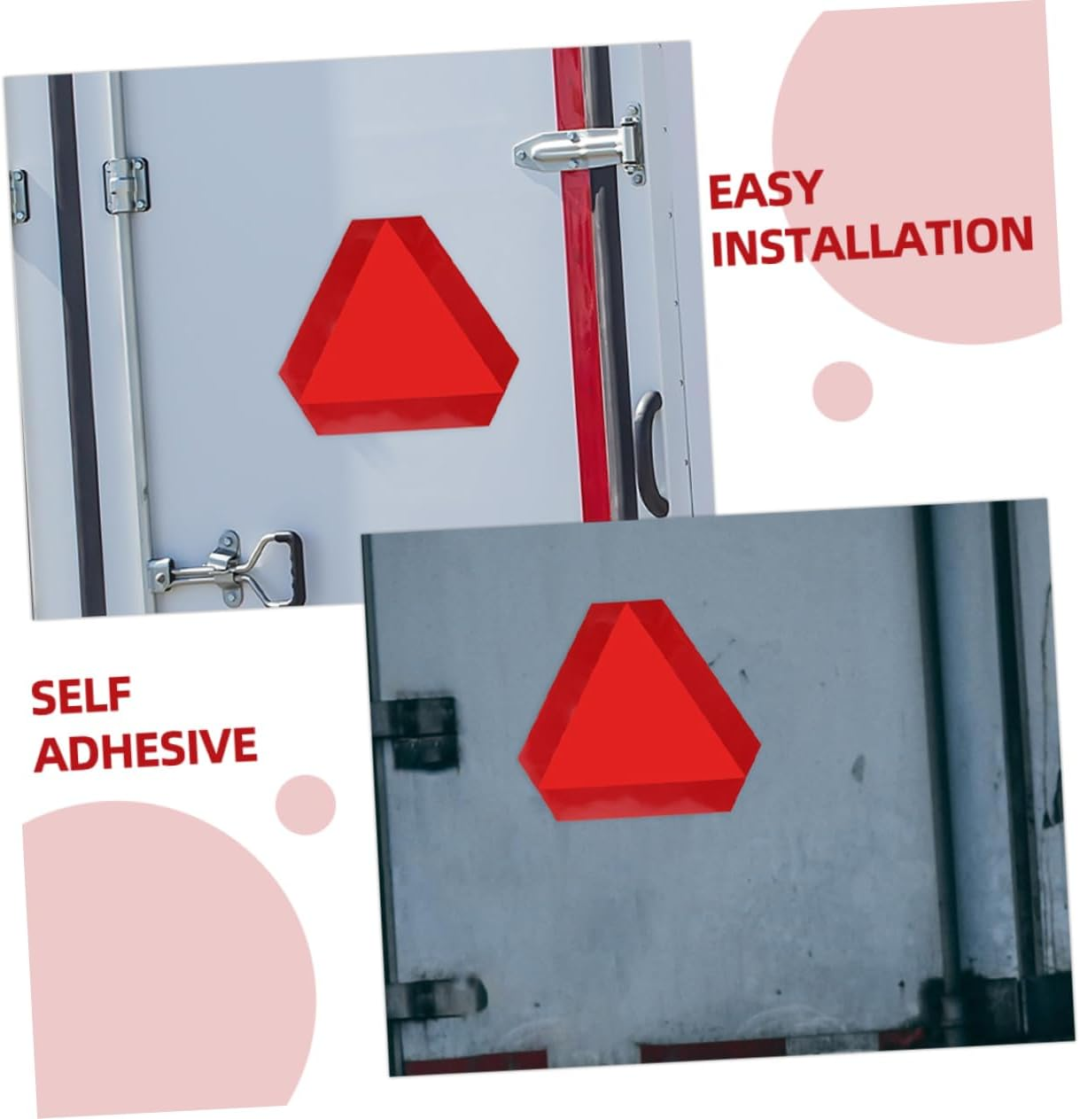 Anneome 2Pcs Car Warning Triangle Reflective Slow Moving Sign for Trailer Vehicle Safety image number 4