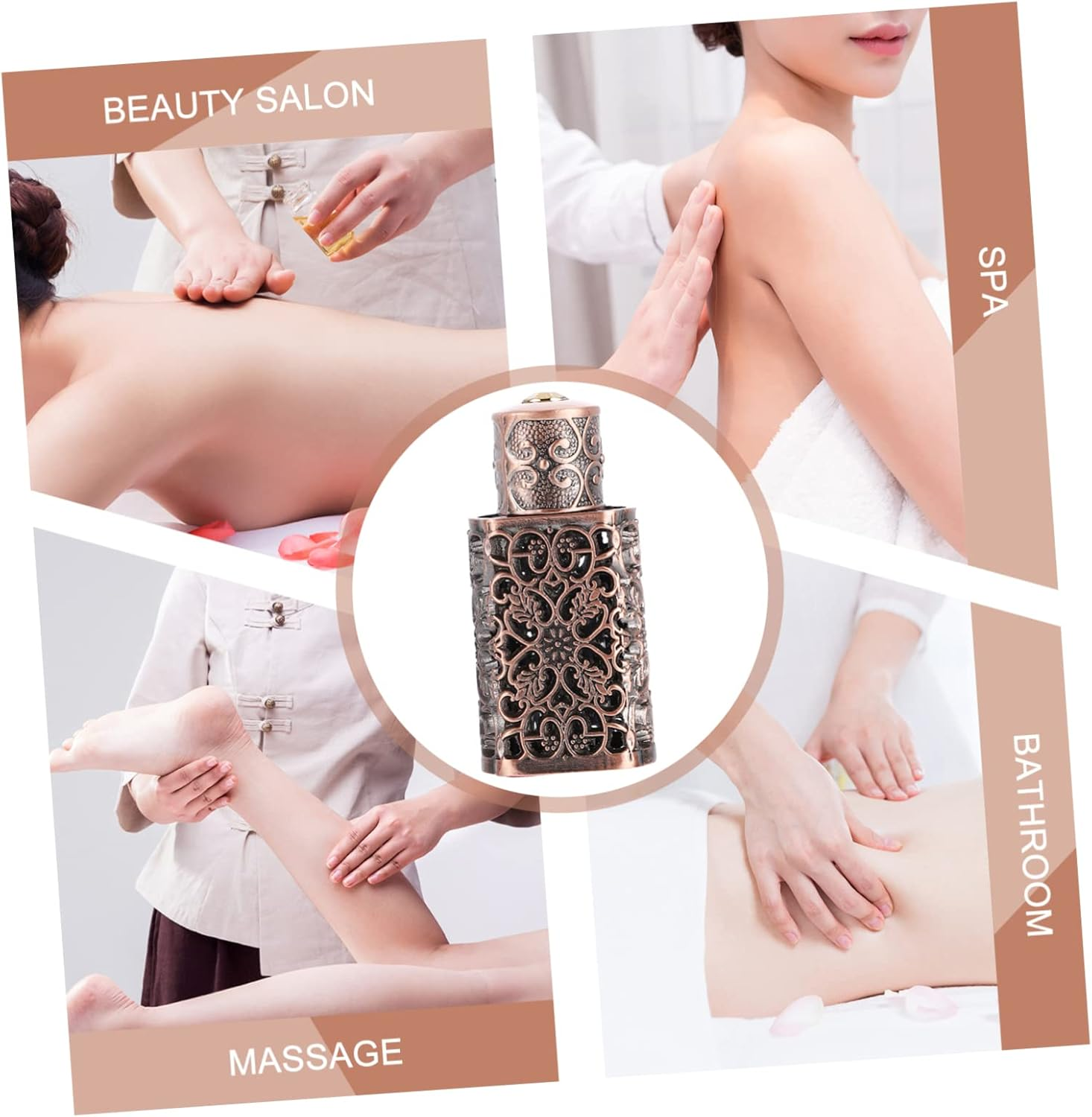 2Pcs Antique Hollow Engraved Essential Oil Bottle Decorative Perfume Dispenser for Travel Crafts and Aromatherapy Tight Sealing Design Chic Construction image number 1